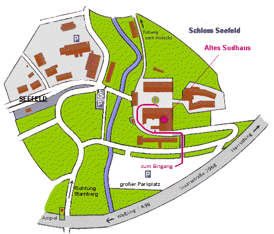 Lage Schloss Seefeld